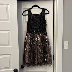 Anthropologie Black and Gold Dress